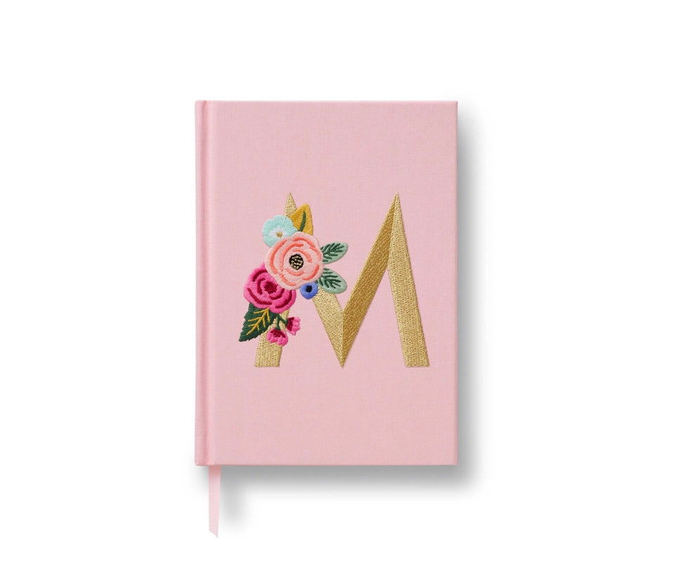 Garden Party Embroidered Monogram Journal