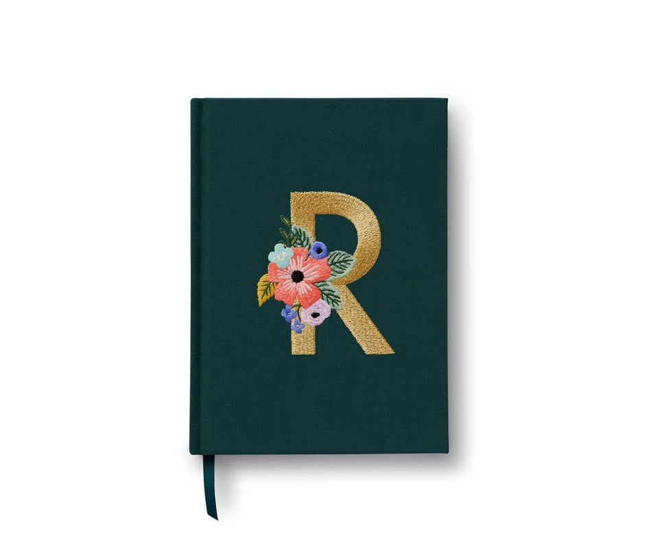 Garden Party Embroidered Monogram Journal