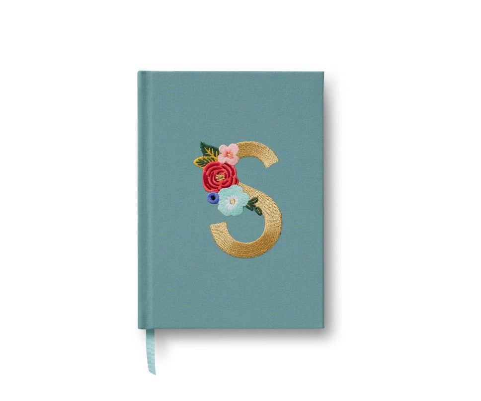 Garden Party Embroidered Monogram Journal