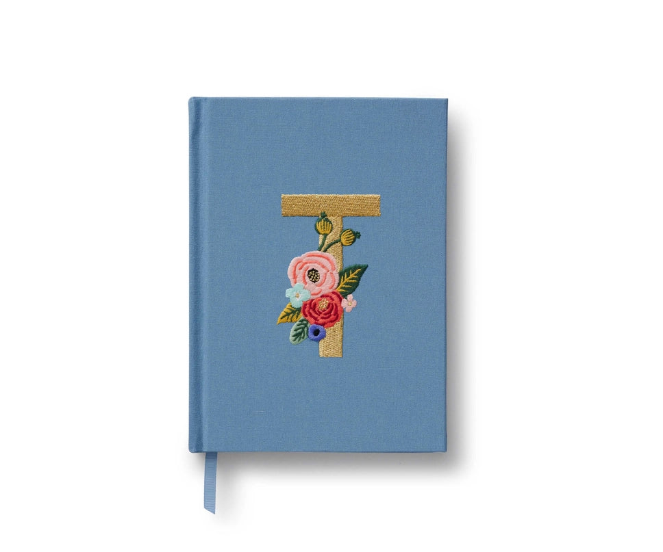 Garden Party Embroidered Monogram Journal