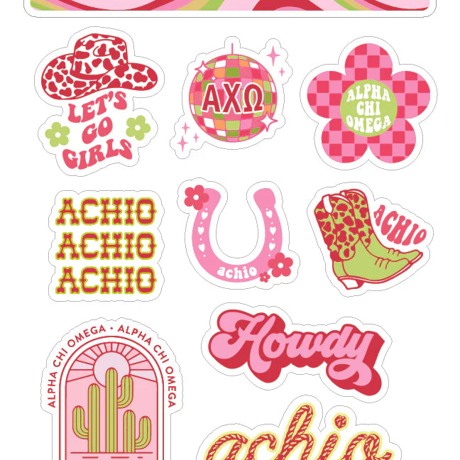 Western Sorority Sticker Sheets