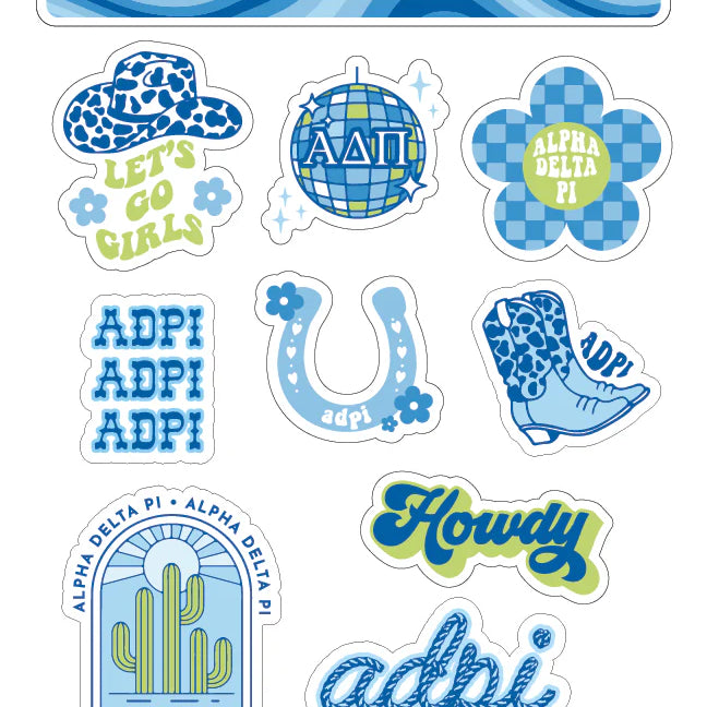 Western Sorority Sticker Sheets