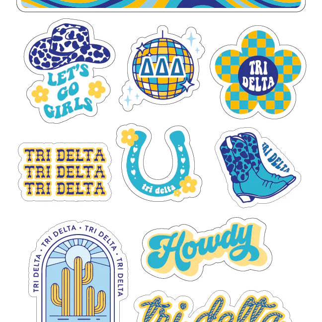 Western Sorority Sticker Sheets