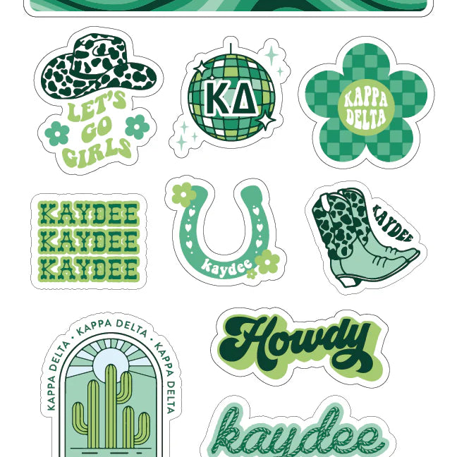 Western Sorority Sticker Sheets