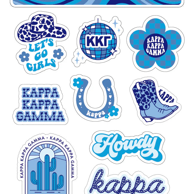 Western Sorority Sticker Sheets