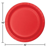 Classic Red Sturdy Paper Banquet Plate 10.25", 24/Pkg