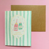 Green Stripes Birthday Card