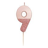 We Heart Birthdays Rose Gold Glitter Candle- 9