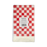 Red and Pink Checked Fringed Paper Dinner Napkins