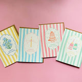 Pink Stripes Birthday Card