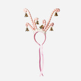 Pink Reindeer Bell Headband