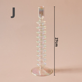 Rainbow Pearl Glass Candlestick- Holder J