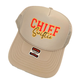 Chief Swiftie Tour Concert Football Season Mesh Trucker- Khaki