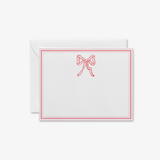 Red & Pink Bow Flat Notecards