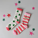 Jolly Christmas 2 Pack Socks (Size 9-12 Junior)