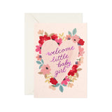 Baby Card "Baby Girl" Pink Foil Card