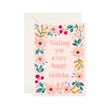 Secret Garden Floral Birthday Card