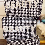 Houndstooth Beauty Bag- XL