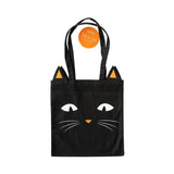 Black Cat Canvas Trick or Treat Bag