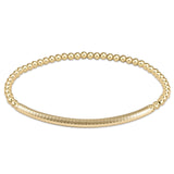 Classic Gold 3mm Bead Bracelet - Bliss Bar Textured