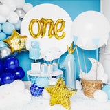 Number 1 Crown Foil Balloon- Light Blue