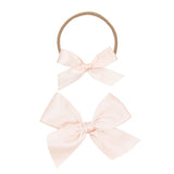 Satin Bow Headband- Blush