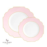 Scalloped Appetizer Plates- Blush/Gold