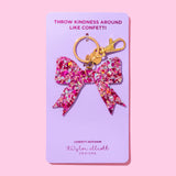 Bow Pink Confetti Keychain