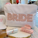 Bride XL Makeup Bag w/ Pink Pearls