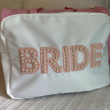 Bride XL Makeup Bag w/ Pink Pearls