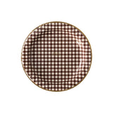 Harvest Brown Gingham Plates- 11"