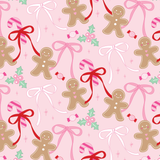 Christmas Gingerbread Bows Wrapping Paper - Roll of 3 Sheets