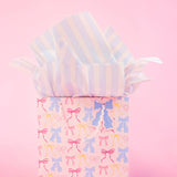 Pastel Blue/Blush Stripe Tissue Paper - Pack of 8 Sheets