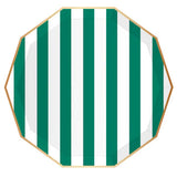 Emerald Green Signature Cabana Stripe Plates