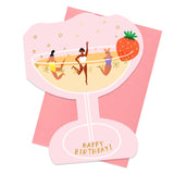 Champagne Shaped Birthday Card