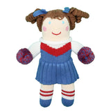 12" Cheerleader Knit Doll- Red/Royal Blue