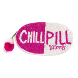 Chill Pill Beaded Pouch