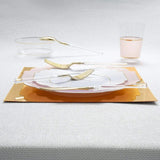 Neo Classic Clear and Gold Plastic Cutlery Set