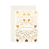 Congratulations With Hearts and Gold Foil Card