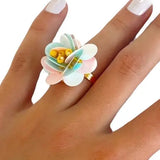 Flower Power "Cotton Candy" Adjustable Ring