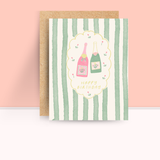 Green Stripes Birthday Card