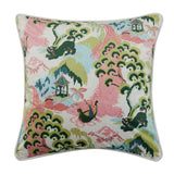 Old Peking Rose Printed Pillow