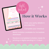 Princess & The Pea Party Invitation - Digital Download