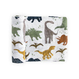 Cotton Muslin Swaddle Blanket- Dino Friends