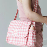 Convertible Doll's Nappy Bag Set - Pink Gingham