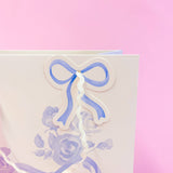 Watercolor Blue Floral Bows Gift Bag