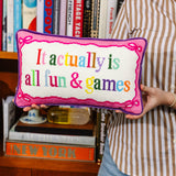 Fun And Games Needlepoint Pillow