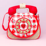 Ring Ring Phone Convertible Handbag - Cherry