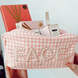 Face Houndstooth Bag