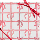 Peppermint Stripe Bows Christmas Wrapping Paper